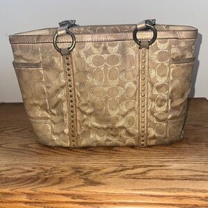 Coach Gold Signature Tote Bag